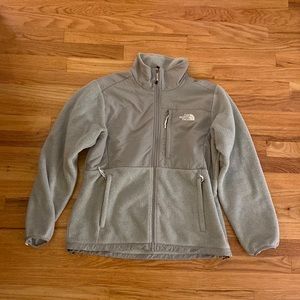 North Face Denali Fleece, size L, full zip, gray/ cream color